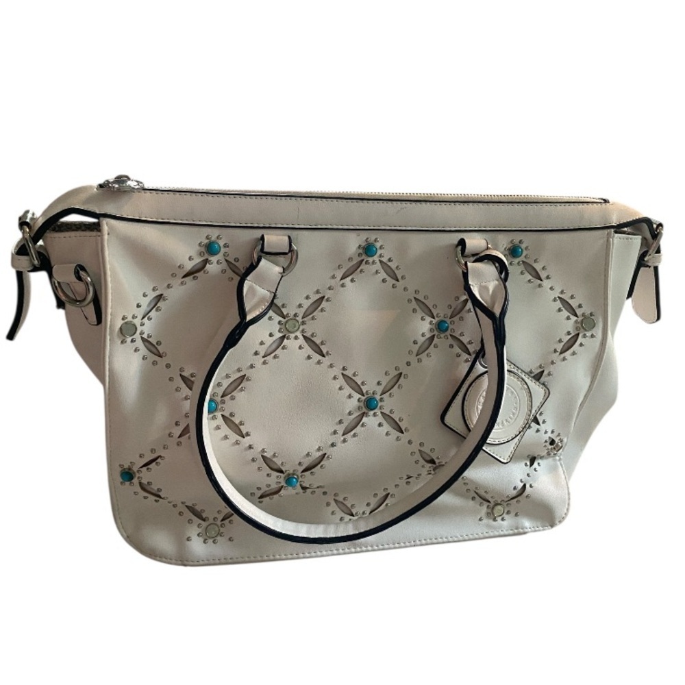 Katherine Malandrino  white leather toot bag purse